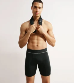 Boxer long homme en microfibre et mesh Noir Dim Move