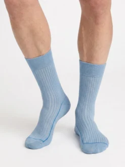 Chaussettes homme coton Bleu Océan La Mode Côtelée