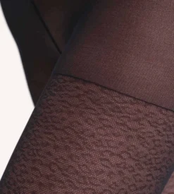 Collant noir à motif léopard Dim Style
