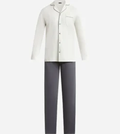 Ensemble pyjama homme pantalon chemise en jersey Gris Foncé Dim Nightwear