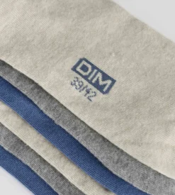 Lot de 3 paires de socquettes basses homme Bleu Gris Beige Coton