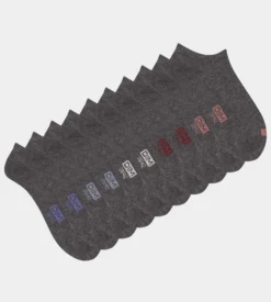 Lot de 5 paires de socquettes homme en coton Gris à vignettes EcoDim