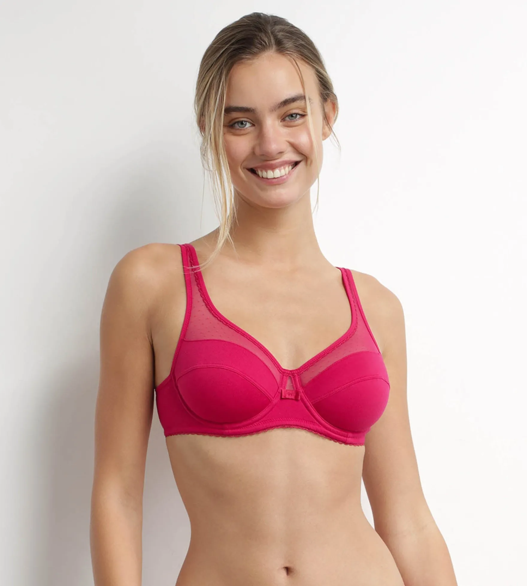 Soutien-gorge emboîtant avec armatures Rouge Generous Coton Bio Dim